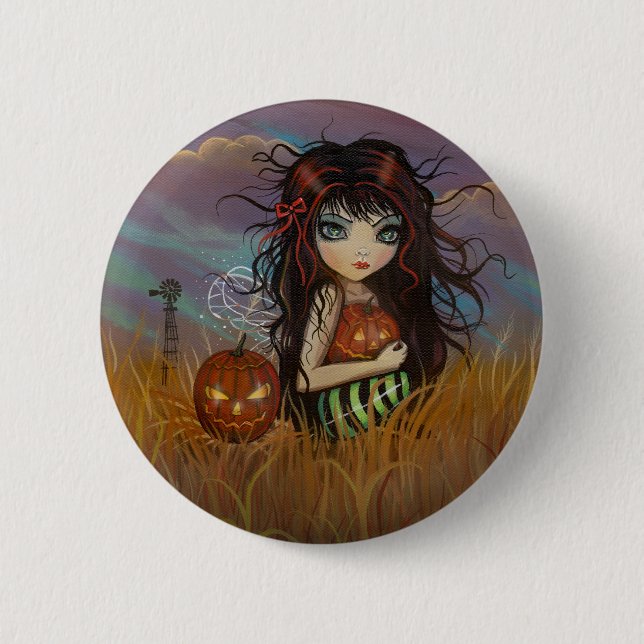 Knappen Halloween Fairy Pinback Knapp (Framsida)