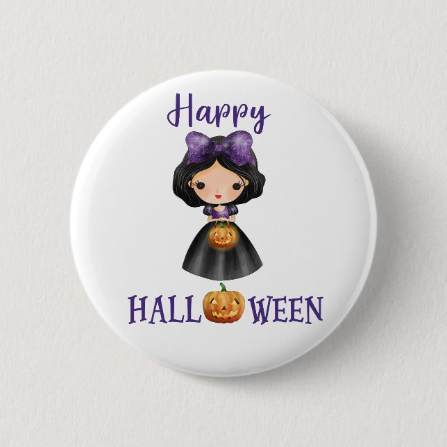 Knappen happy halloween-knapp Flicka-prinsessa Knapp (Framsida)