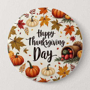 Knappen Happy thanksgiving Day Huge Round Knapp
