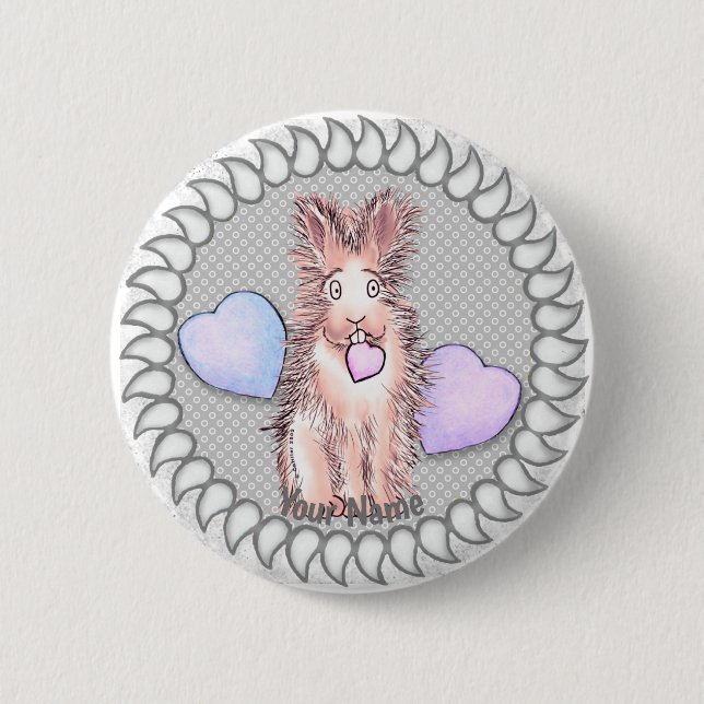 knappen Harey Rabbit Heart pin Knapp (Framsida)