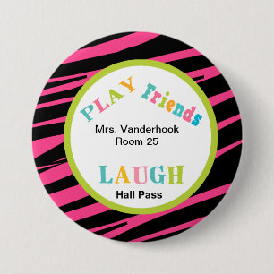 Knappen Helper Hall-pass för djurutskrift Knapp