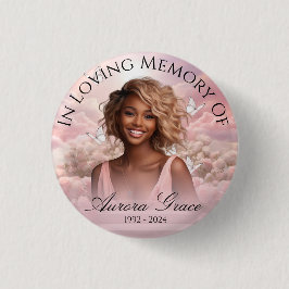 Knappen himmelsk Butterflies Memorial 1 Inch Round Knapp