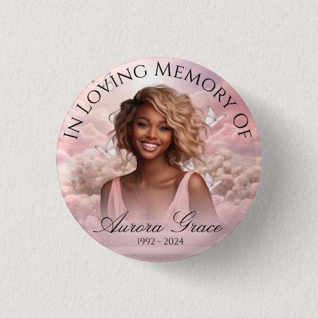 Knappen himmelsk Butterflies Memorial 1 Inch Round Knapp (Framsida)