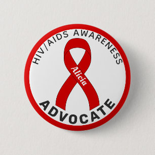 Knappen HIV/AIDS Advocate Ribbon White Knapp