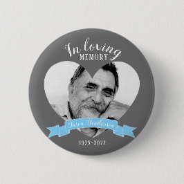 Knappen Hjärtblått band för minnesfoto Knapp