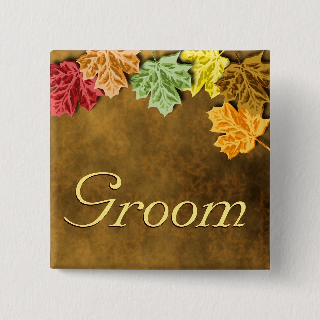 Knappen höst löv knapp (Framsida)