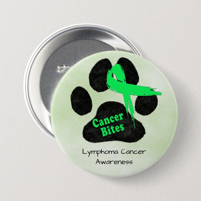 Knappen hund Lymfom Cancermedvetenhet Knapp (Framsida & baksida)