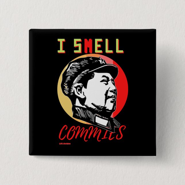 Knappen "I SMELL COMMIES 2: MAO" Knapp (Framsida)
