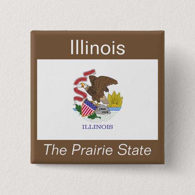 Knappen Illinoisan Flagga Knapp (Framsida)