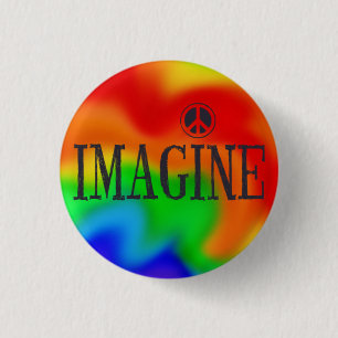 Knappen Imagine Peace Rainbow Tie-Dye Knapp
