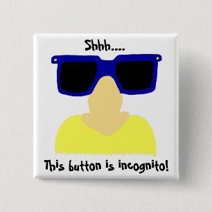 Knappen Incognito Mustache & Glasses Knapp