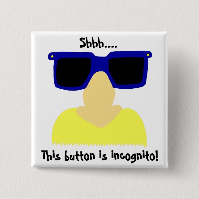 Knappen Incognito Mustache & Glasses Knapp (Framsida)