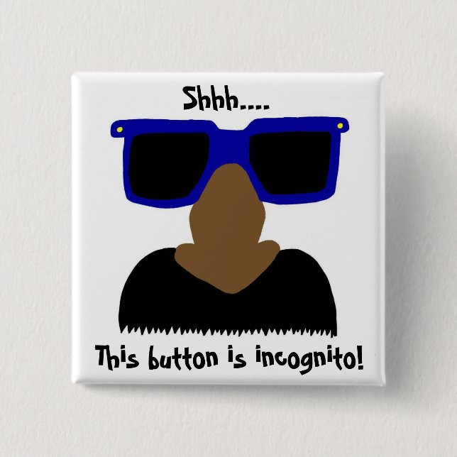 Knappen Incognito Mustache & Glasses Knapp (Framsida)