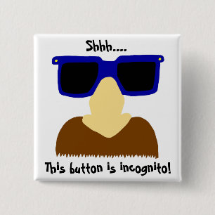 Knappen Incognito Mustache & Glasses Knapp