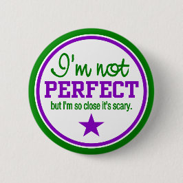 Knappen INTE PERFEKT - grönt/lila Knapp