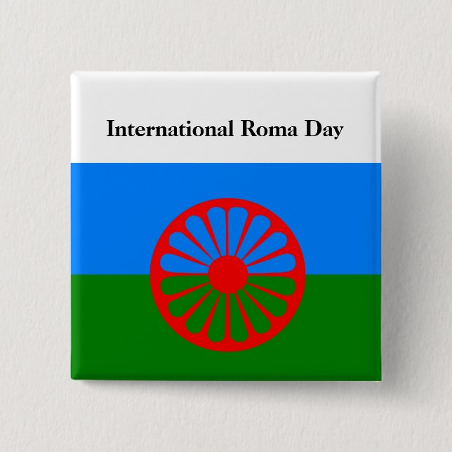 Knappen Internationell Roma Day Knapp (Framsida)