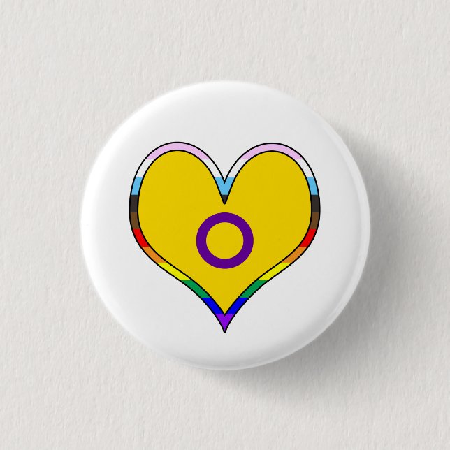 Knappen Intersex Pride Heart Knapp (Framsida)
