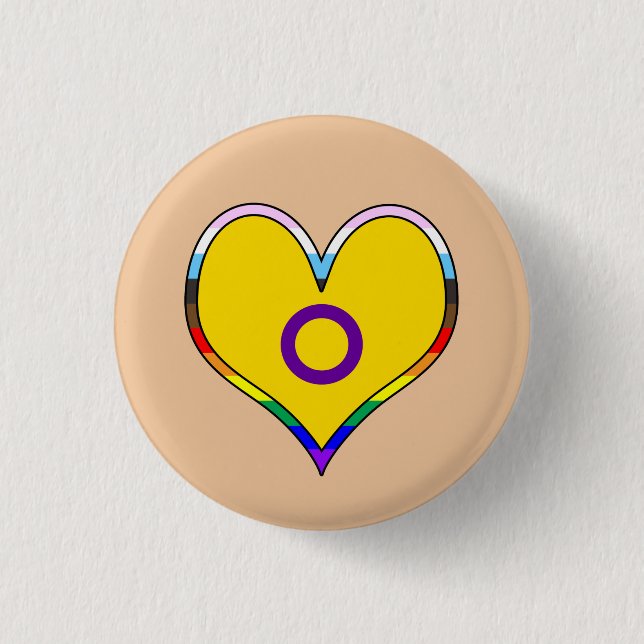 Knappen Intersex Pride Heart Knapp (Framsida)