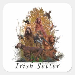 Knappen "Irish Setter Tapestry T-Shirt Keychain" Fyrkantigt Klistermärke