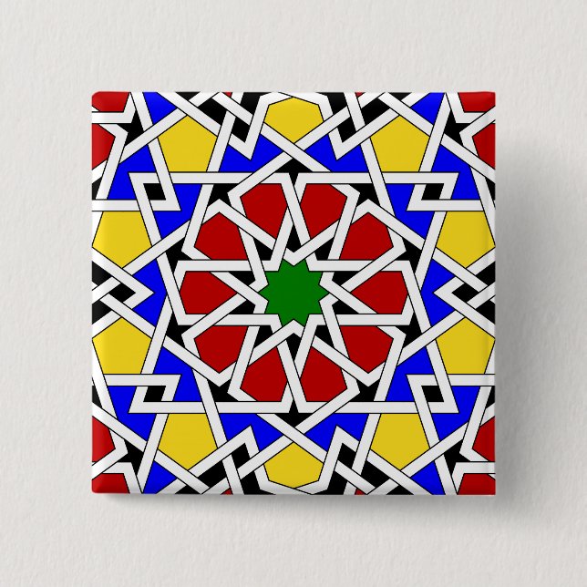 Knappen Islamisk geometrisk mönster Knapp (Framsida)