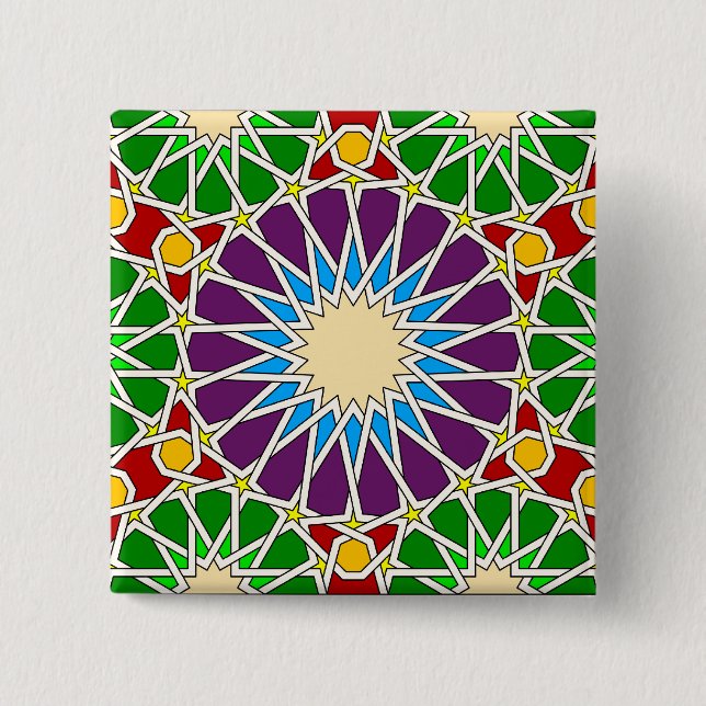 Knappen Islamisk geometrisk mönster Knapp (Framsida)