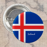 Knappen island, patriotiskt isländskt Flagga Knapp<br><div class="desc">Knappar: Patriotiskt Island och isländska Flagga - kärlek mitt land,  resa,  helgdag,  landpatrioter/sportfantaster</div>