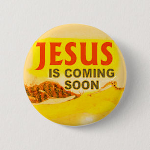 knappen Jesus är kommande snart Knapp