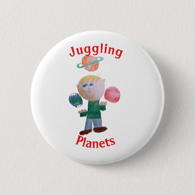 Knappen Juggling Planets Knapp (Framsida)