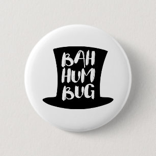 Knappen Jul Sång Bah Humbug Helgdag Round Knapp