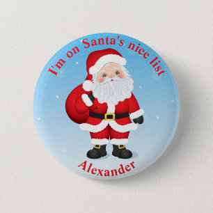 Knappen jultomten Jag är med på Santa's Niceli Knapp