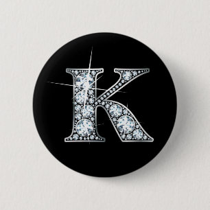 Knappen "K" Faux-"Diamond Bling" Knapp