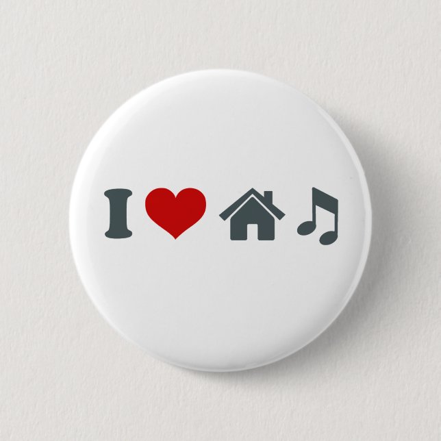 Knappen kärlek House Music Pinback | Ibiza-dans Knapp (Framsida)