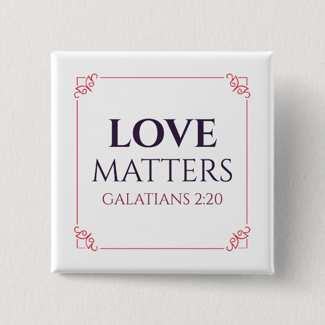 Knappen kärlek kvadrat knapp (Framsida)