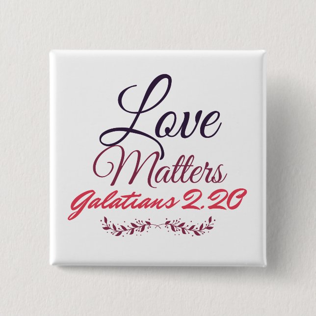 Knappen kärlek kvadrat knapp (Framsida)