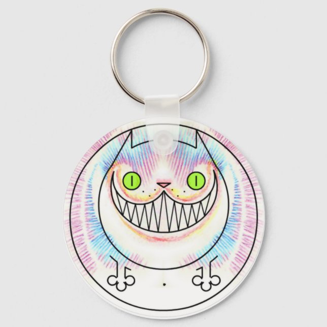 Knappen Katt för Tjock av tecknad - nyckelkedja Nyckelring (Framsida)