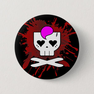 KNAPPEN KAWAII DEATHROCK SKULL BLODSPLATTER KNAPP
