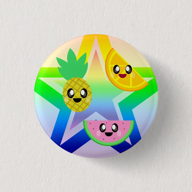 KNAPPEN KAWAII FRUIT RAINBOW STAR PIN KNAPP (Framsida)
