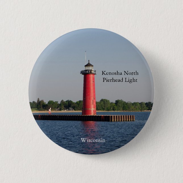 Knappen Kenosha North Pierhead Light Knapp (Framsida)