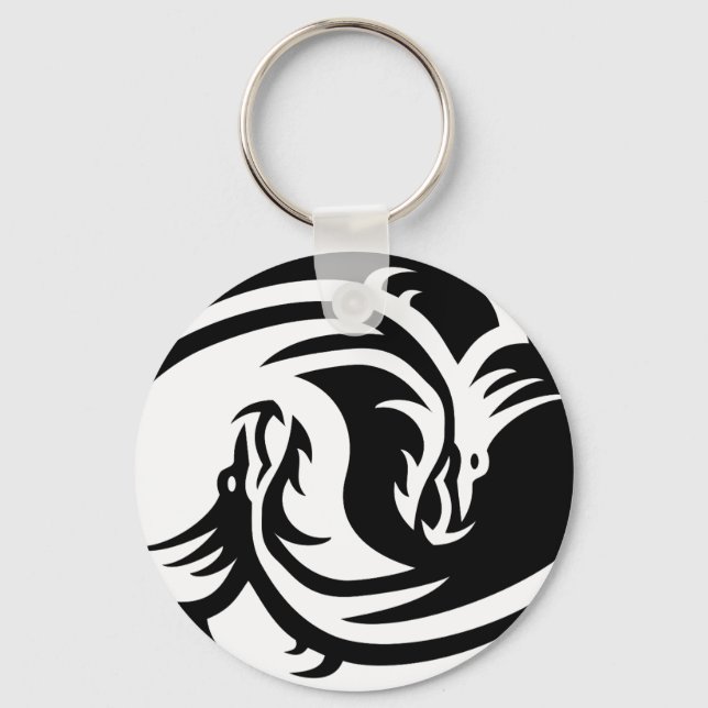 Knappen Keychain Yin Yang Dragons Nyckelring (Front)