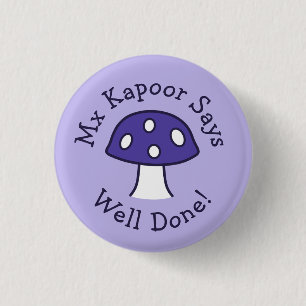 Knappen Klart vid lila Mushroom Knapp