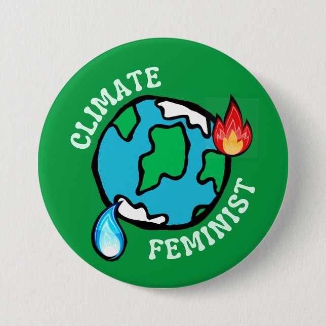 Knappen Klimatfeminist (grönt) Knapp (Framsida)