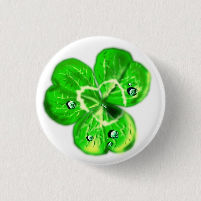 Knappen klöver med droppar av nyans knapp (Framsida)