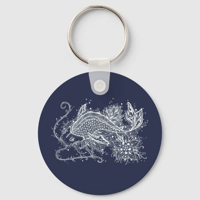Knappen Koi Tattoo Keychain Nyckelring (Framsida)