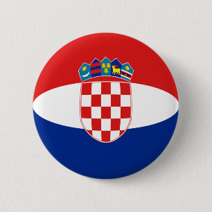 Knappen Kroatien Fisheye Flagga Knapp