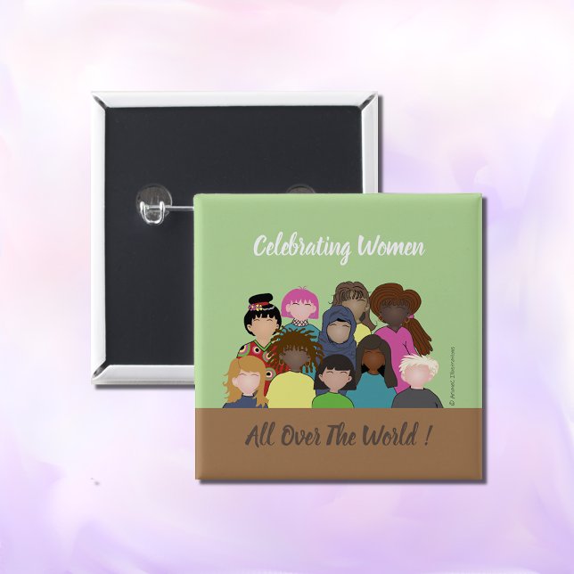 Knappen Kvinnor ansikte feminist Knapp (Skapare uppladdad)