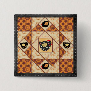 Knappen Land Chicks Quilt Patch Badge Knapp