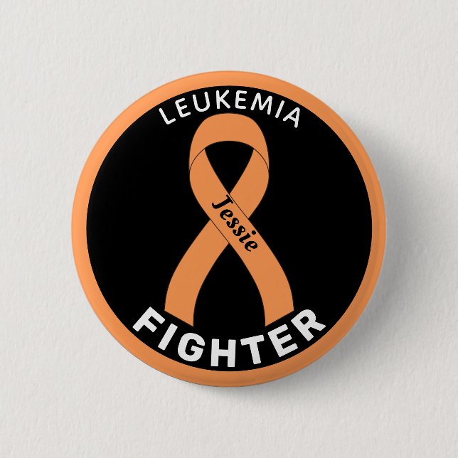 Knappen Leukemi Cancer Fighter Ribbon Black Knapp (Framsida)