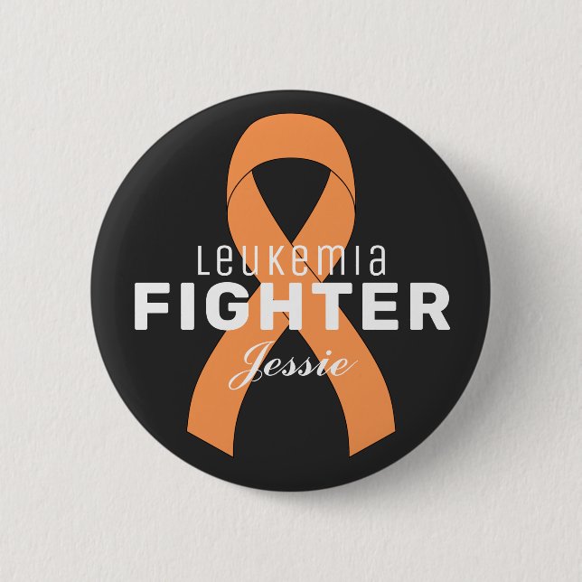 Knappen Leukemi Cancer Ribbon Black Knapp (Framsida)