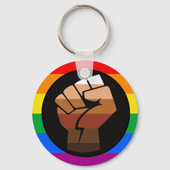 Knappen LGBTQPOC-Pride Nyckelring (Framsida)