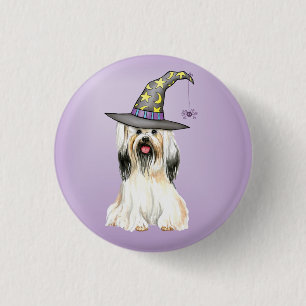 Knappen Lhasa Apso Witch Pinback Knapp